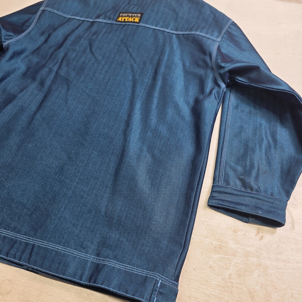 Vintage Counter Attack Denim‎ Jacket Metallic Blue Streetwear Men's XL Rare EUC - Picture 12 of 16